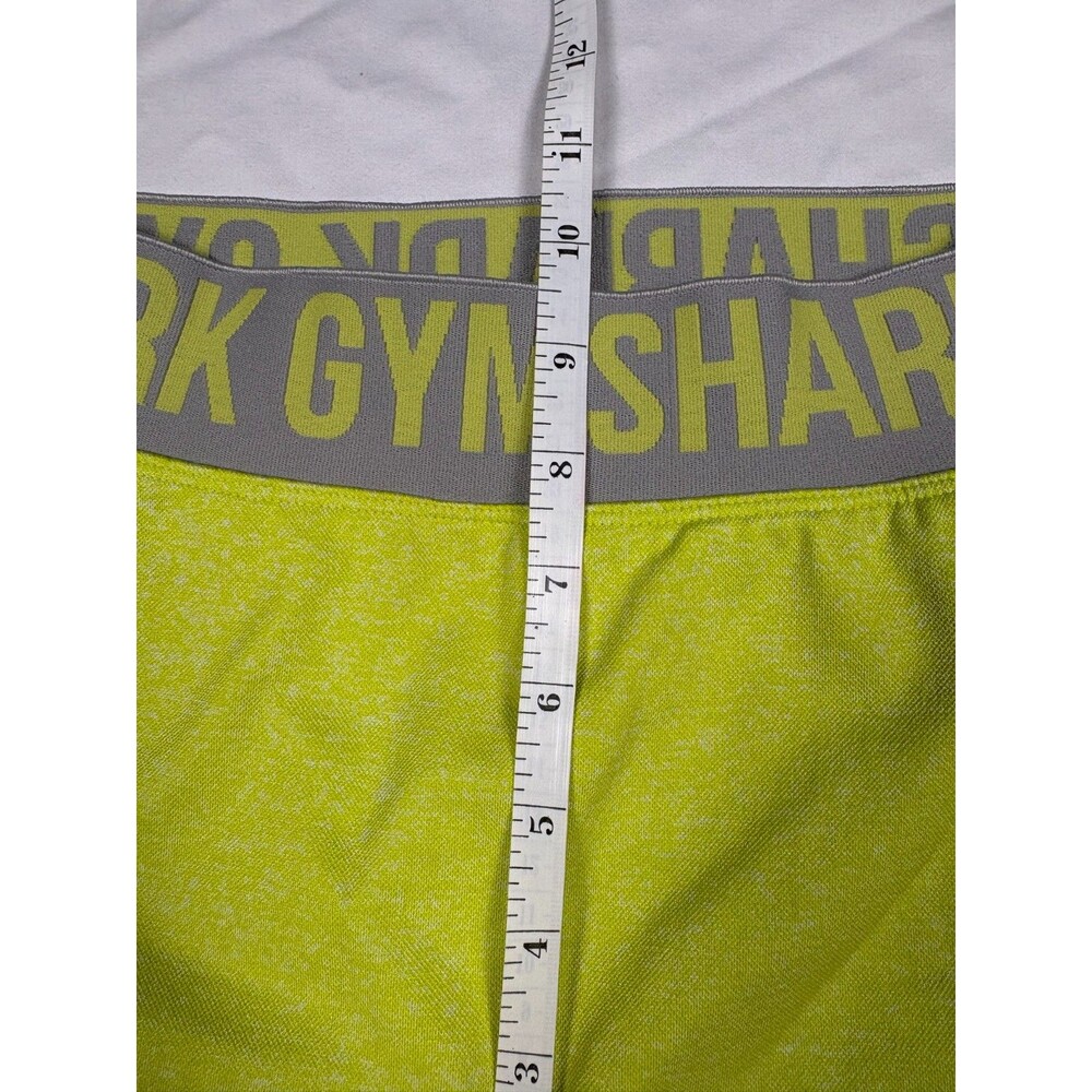 Gymshark Flex Shorts Womens M Lime Green Marl Gray 5" Inseam Workout Gym - Picture 12 of 15